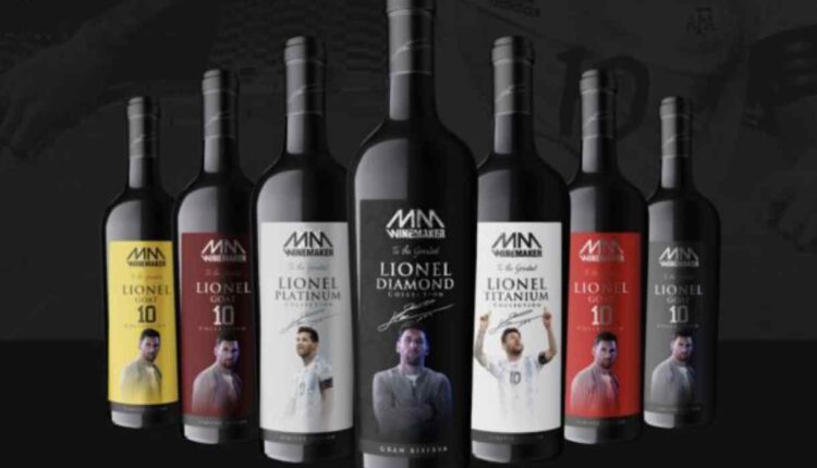 Des bouteilles de vin estampillées Lionel Messi.